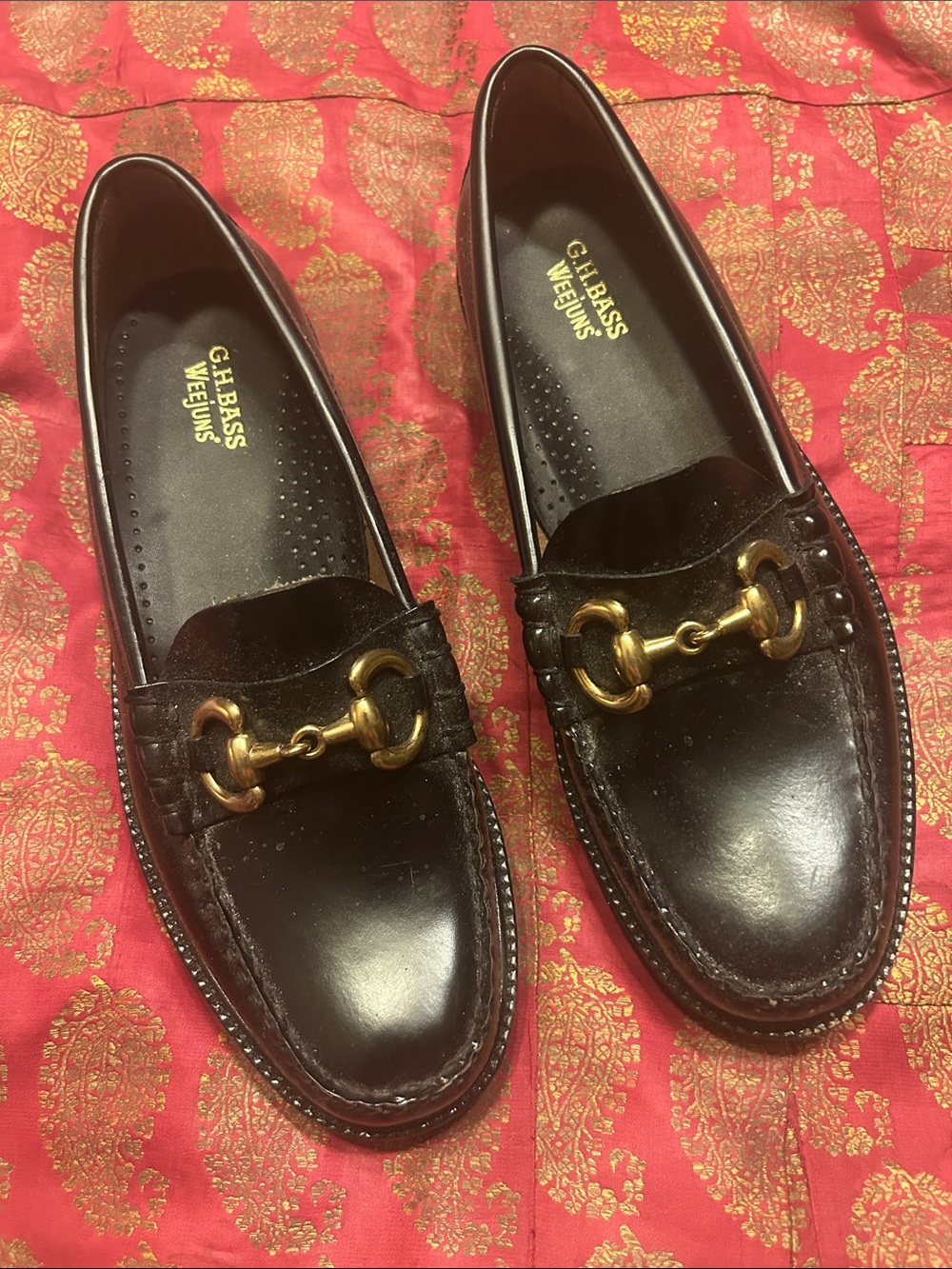Weejuns G.H.Bass Co Lincoln Black Leather Men’s Loafers w/Horsebit 9.5,for sz 10